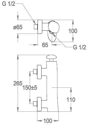 Fir Italia Смеситель для душа однорычажный Synergy open 93 9354050 - Вид №1