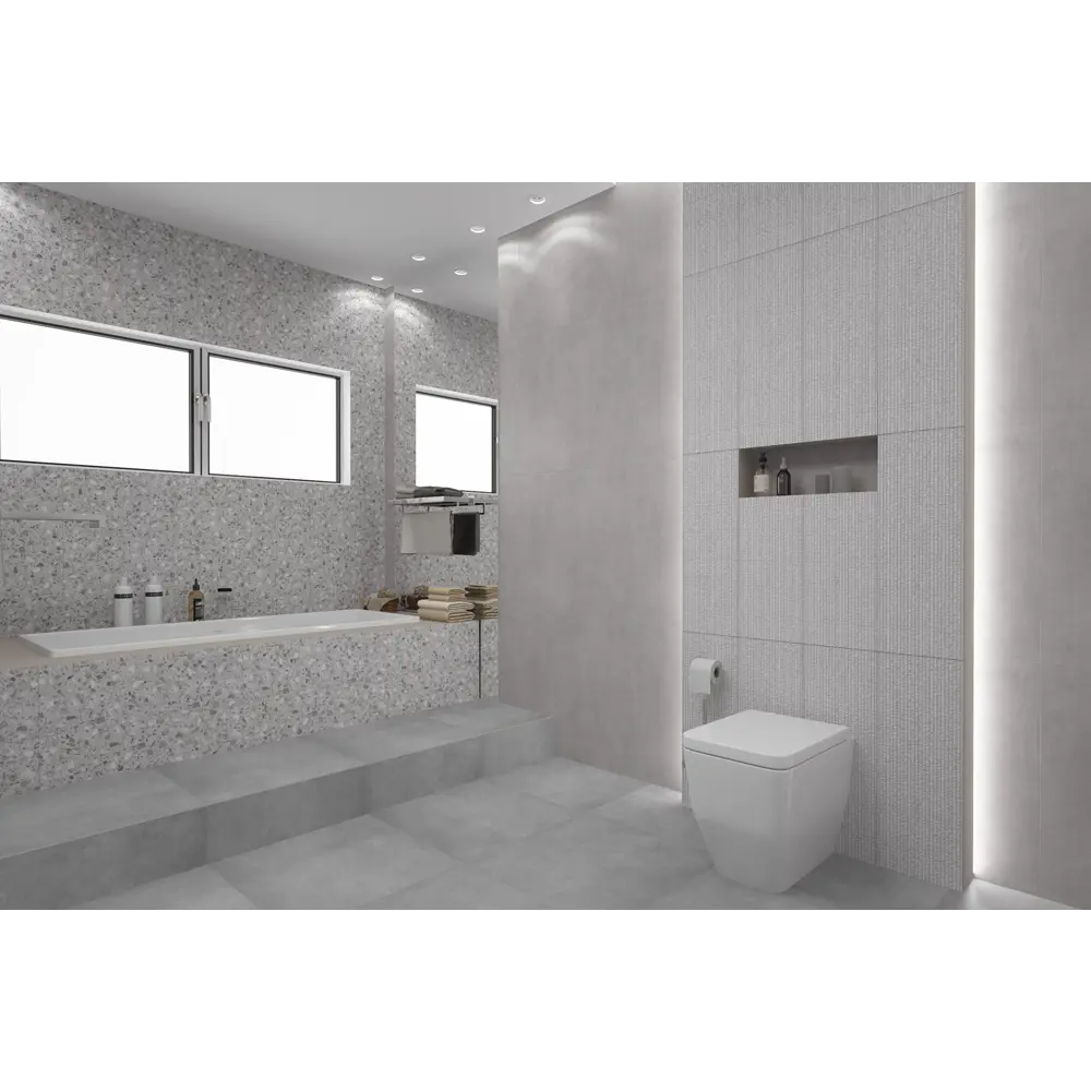 Плитка настенная Azori Terrazzo Bianco 25.1x70.9 см 1.25 м² цвет белый 85091603 STLM-2036604 Alba - Вид №4