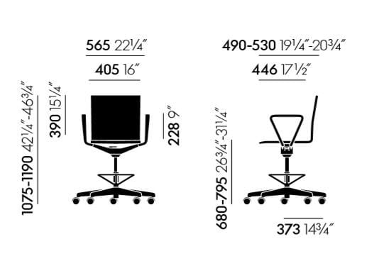 5-спицевый офисный стул из пенополиуретана с подлокотниками VITRA .04 ARCH-00123336 - Вид №7