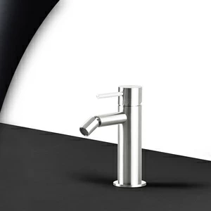 Смеситель для биде сталь глянцевая с белой ручкой Toki Radomonte TKS4LCIL11