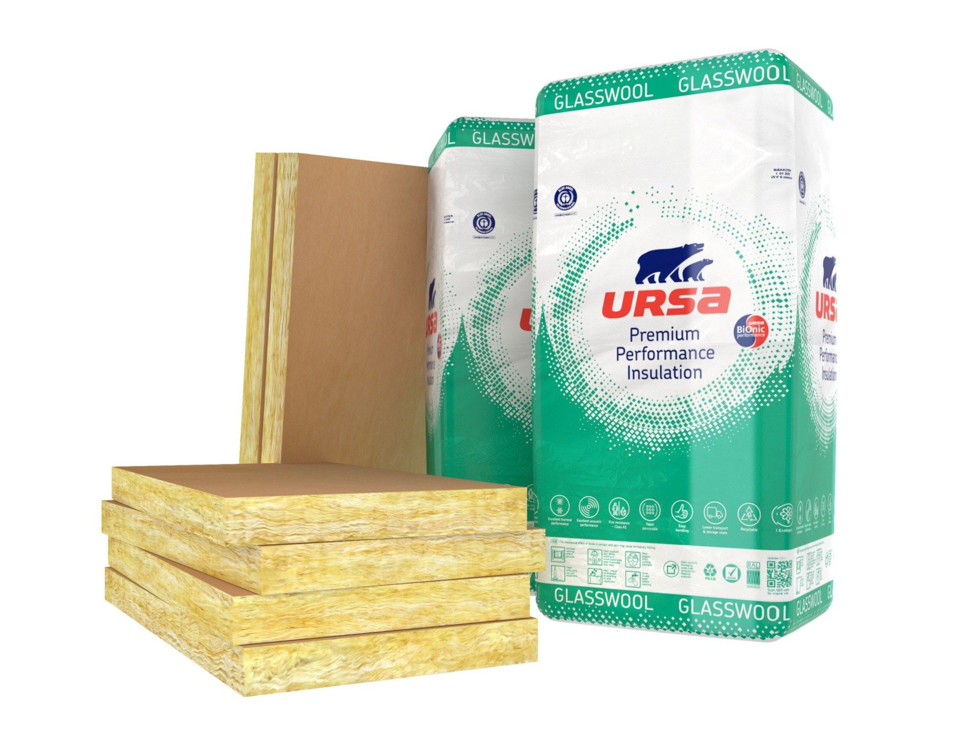 Водоотталкивающая панель из стеклянной ваты Ursa URSA GLASSWOOL ARCH-00030639