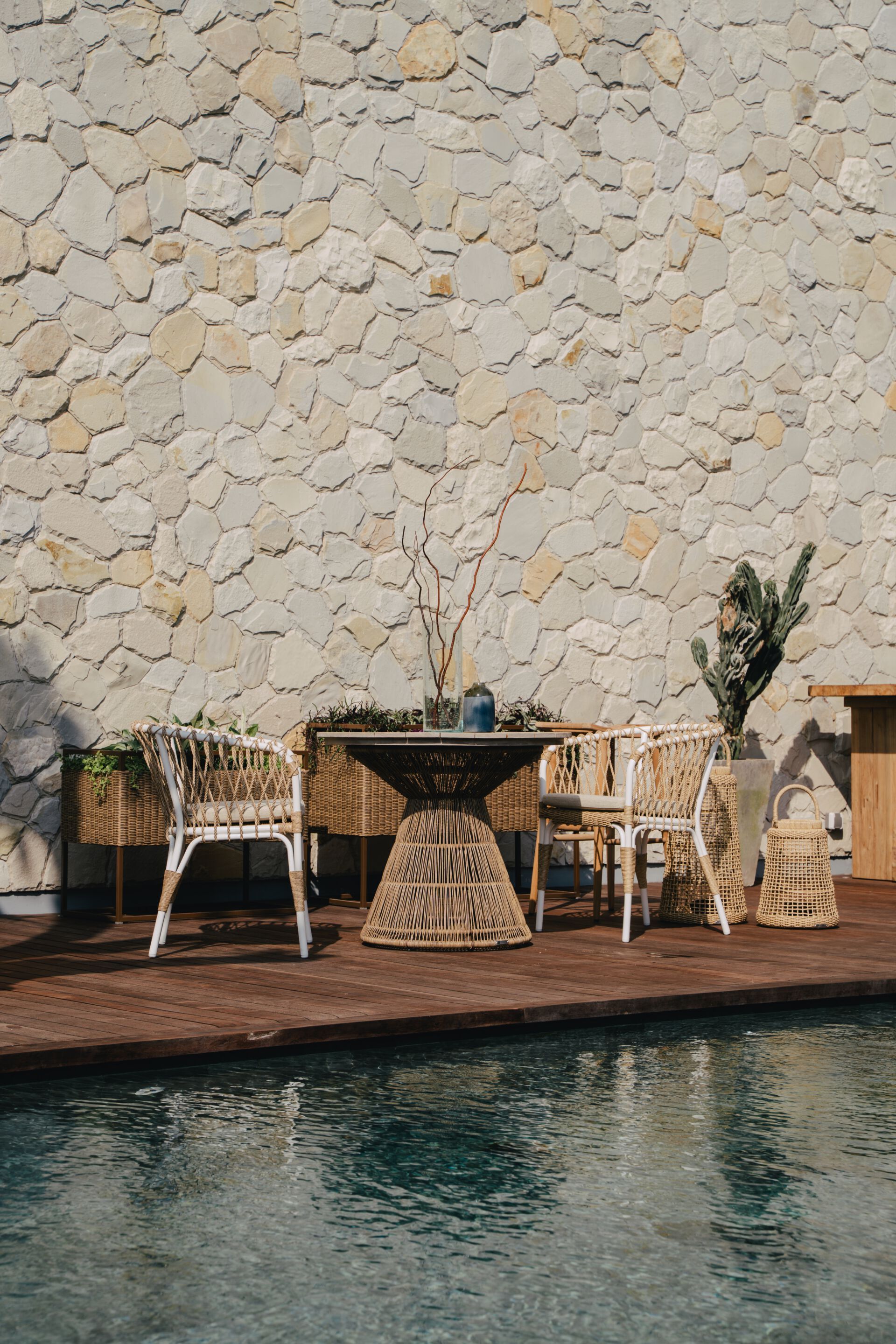 Алюминиевый и деревянный круглый садовый стол cbdesign Fiorella ARCH-00138062 - Вид №2