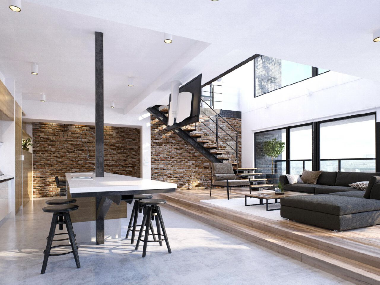 Моторизованное и регулируемое потолочное крепление для телевизора Maior LIFT ARCH-00142519 - Вид №3