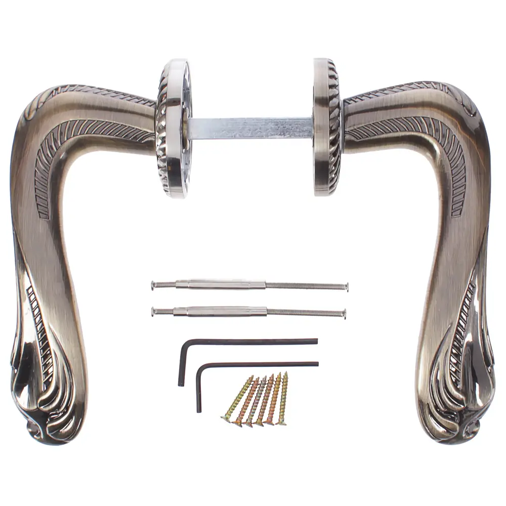 Ручка дверная на розетке Palladium D 307, цвет античная бронза STLM-2026590 - Вид №2