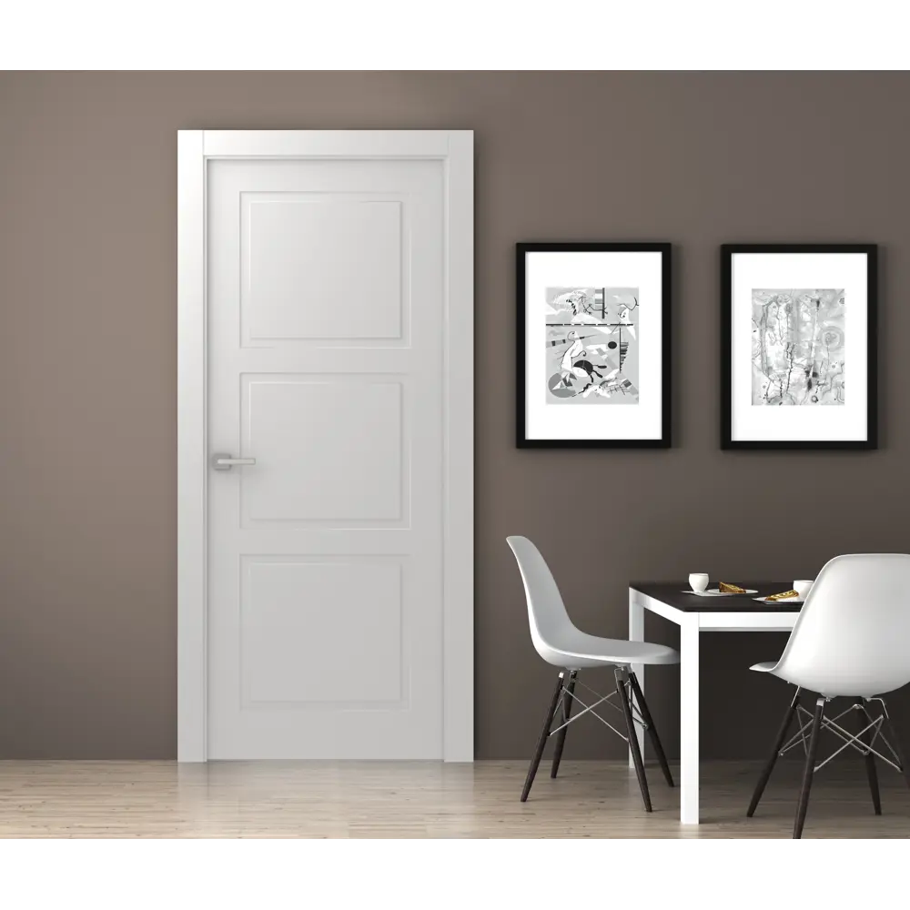 Дверь межкомнатная глухая Британия 80x200 см эмаль белый с замком BELWOODDOORS STLM-2112318 - Вид №4