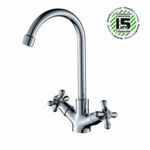 Orange OneLife P03-005cr Полимерный двухвентильный смеситель для кухни, цвет: хром Хром