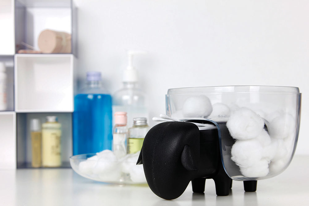 Держатель для ватных дисков sheep чёрный-прозрачный QUALY  253535 Прозрачный  - Вид №2