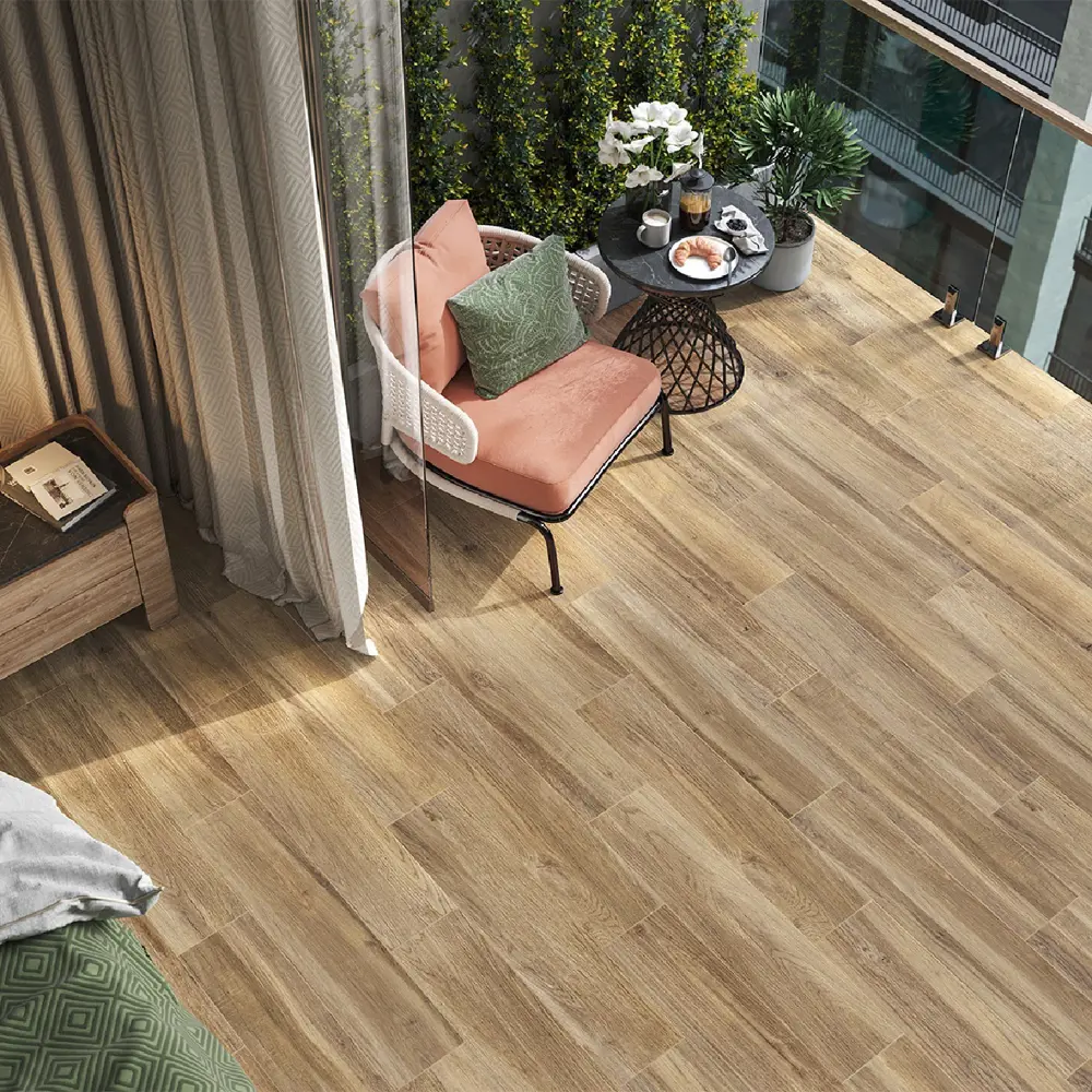 Керамогранит Alma Ceramica Hampton 20x90 см - матовый бежевый с текстурой дерева 89021580 STLM-1393967
