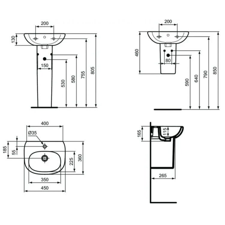 T352001 Полуколонна Ideal Standard TESI - Вид №6