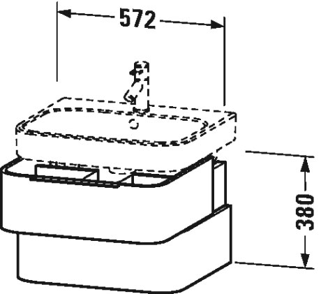 H2636301313 Happy D.2 Тумбочка подвесная Американский орех, натуральный шпон Duravit - Вид №1