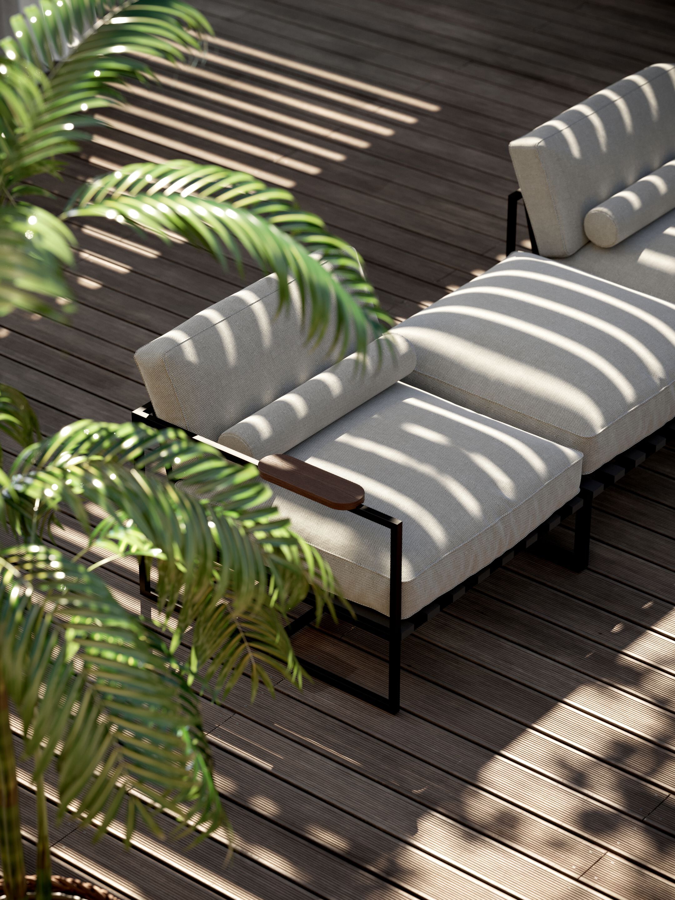 3-местный тканевый садовый диван Laskasas Badi ARCH-00052149 - Вид №1