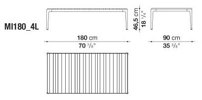 B&B Italia Outdoor Прямоугольный алюминиевый садовый столик Mirto outdoor sun-id-1370865 - Вид №10