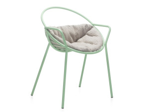 Стальной садовый стул с порошковым покрытием со встроенной подушкой