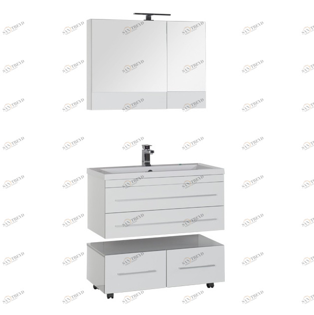 Комплект мебели Aquanet Верона 90 белый (подвесной 2 ящика) 00175473