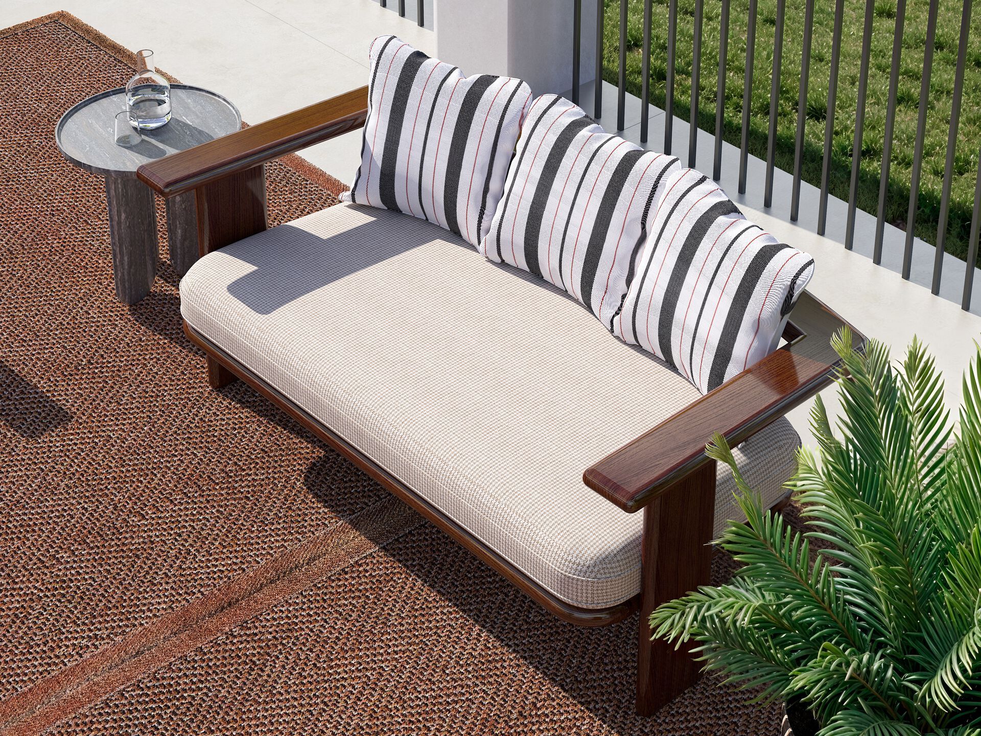 2-местный деревянный диван CPRN HOMOOD Shapes 2025 ARCH-00081630 - Вид №1