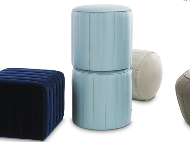 Круглый кожаный пуф Now & Future POWYS ARCH-00043874 - Вид №3