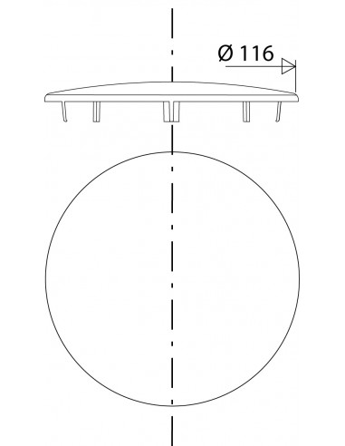 032000 005 00  Крышка сливного отверстия поддона Minime extra-flat Д. 90 мм, черный АБС Valentin Чернить  - Вид №2