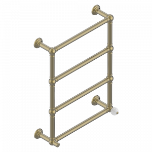 U1E-TWT4H1 Полотенцесушитель Традиционный, 4 перекладины, 625 мм x 825 мм, водяной, с 1 декоративной крестовой рукояткой Thg-paris Mandarine с сатинированным хрусталём Бронза