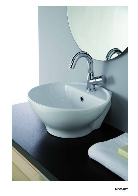 A006 Накладная раковина на столешницу  круглая Neroceramica BASINS