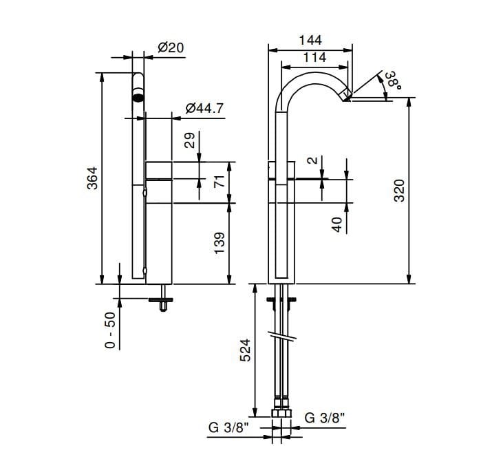 Смеситель для раковины с одним отверстием ABOUTWATER AA/27 ARCH-00129956 - Вид №4