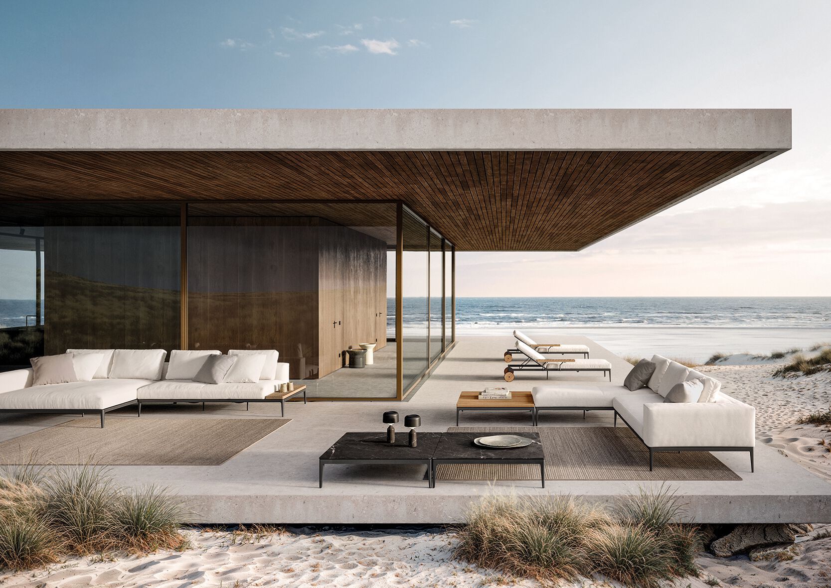 Тканевый модульный садовый диван Gloster сетка ARCH-00132626 - Вид №26