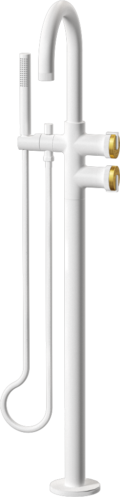 E-11554-R1BAU-L1WT-WT Смеситель напольный отдельностоящий (внешняя часть) GRAFF MOD+