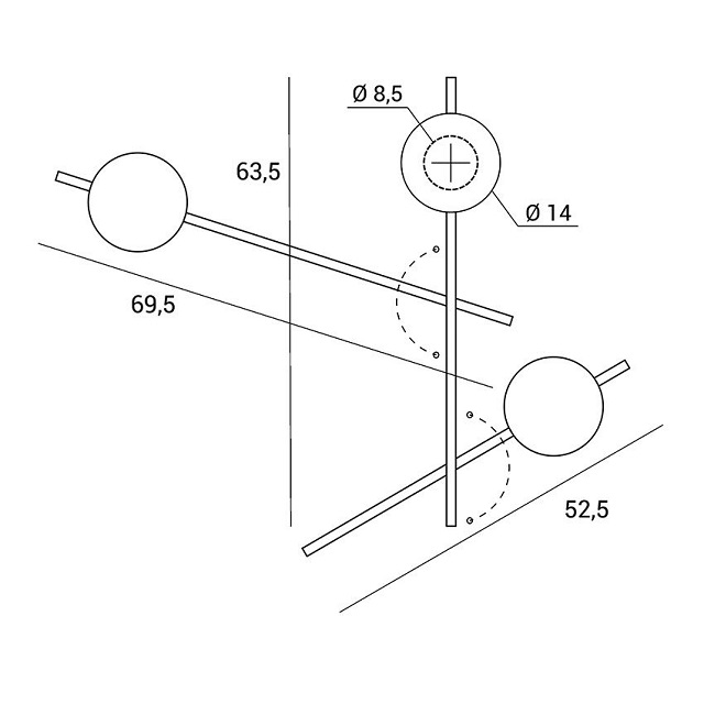 Miloox 1744.176 Настенный светильник с черным каркасом из опалового стекла MIKADO. - Вид №5