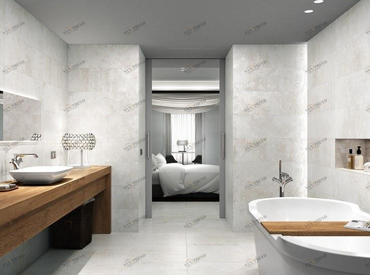 Aparici Белая плитка для стен с эффектом бетона Baffin sun-id-1352703