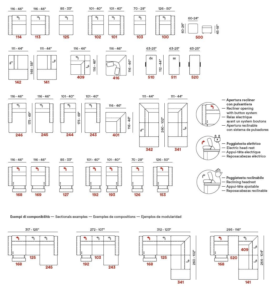 5-местный кожаный угловой диван Max Divani MAYON ARCH-00125883 - Вид №5