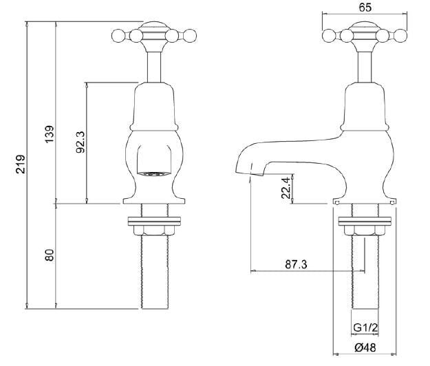 Смеситель для раковины с 2 отверстиями Burlington BIRKENHEAD ARCH-00087958 - Вид №4