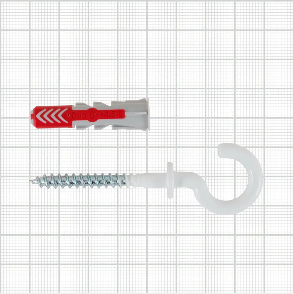 Дюбель универсальный DuoPower 8x40 мм, крюк-полукольцо, цвет белый, 4 шт FISCHER STLM-2189995 - Вид №4