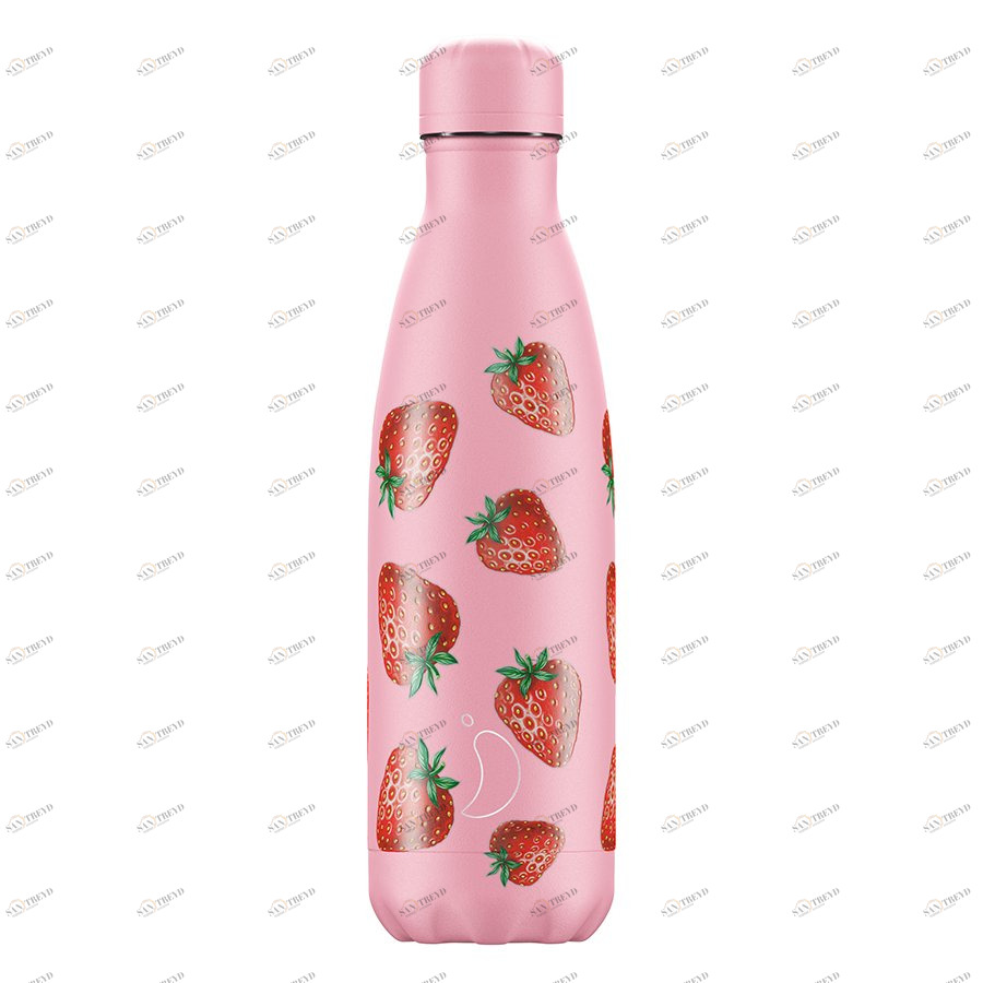 Термос 500 мл розовый New Icon Strawberry CHILLY'S BOTTLES ДИЗАЙНЕРСКИЕ 00-3948016 Розовый 