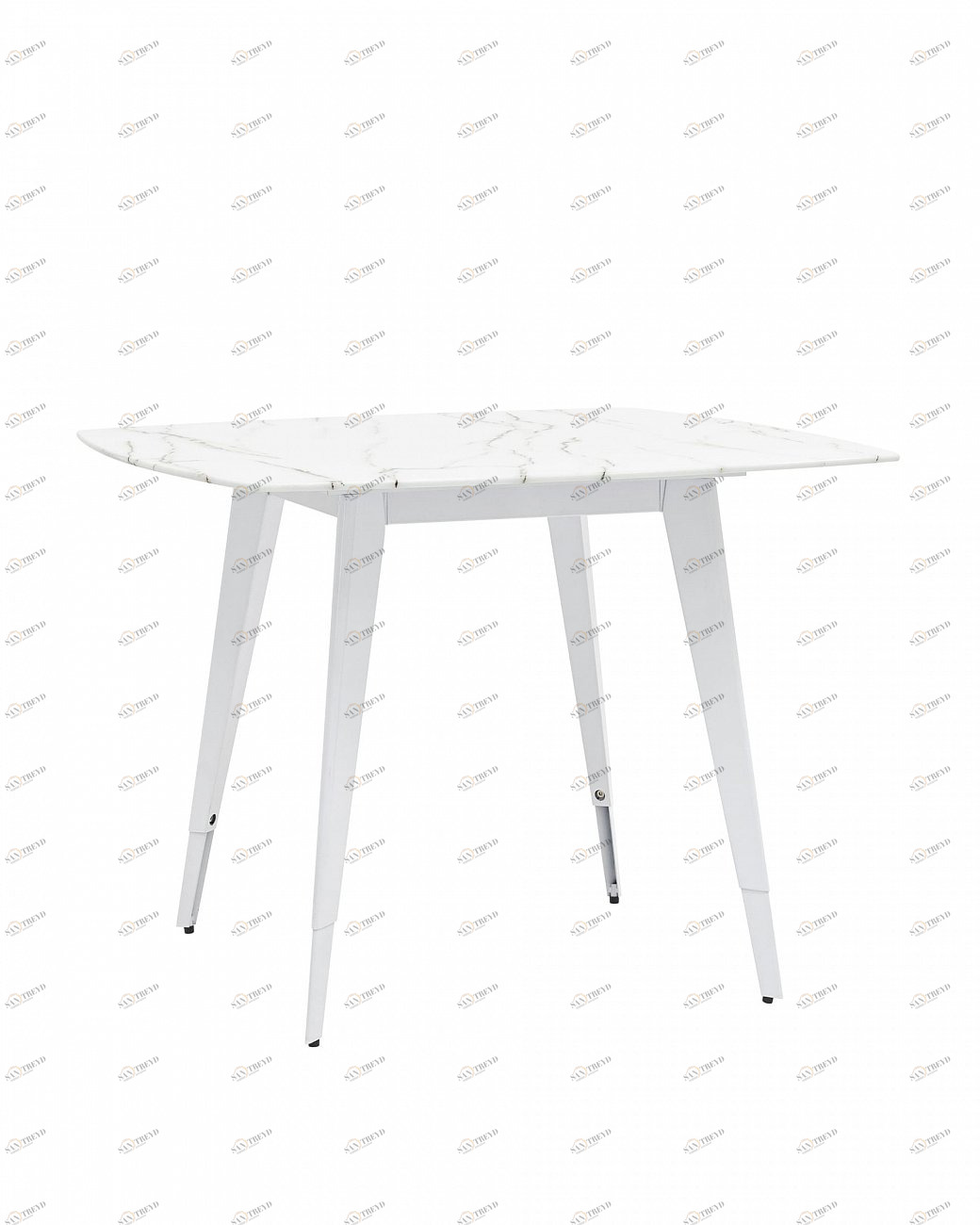 Стол обеденный квадратный со стеклянной столешницей белый с рисунком под мрамор 100х100 см "Ричмонд" STOOL GROUP  00-3958839 Белый 