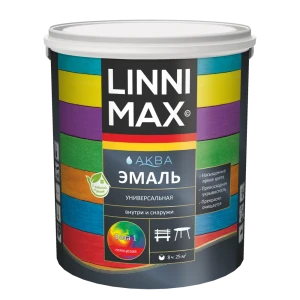 Эмаль универсальная LINNIMAX Аква глянцевая 2.5 л - белая база под колеровку 89379705