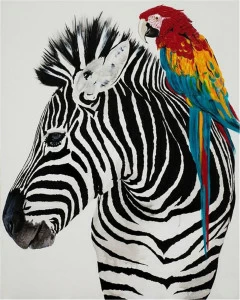 Картина на холсте 90х120 см "Хороший друг" EVENHOME КАРТИНЫ МАСЛОМ 129784 Белый;красный;серый;черный