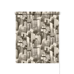 Штора рулонная Мегаполис 50x160 см черно-бежевая