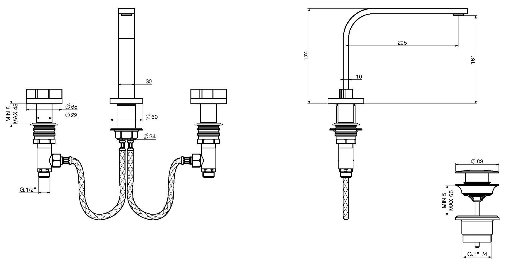 Смеситель для раковины GATTONI газ ARCH-00064726 - Вид №2