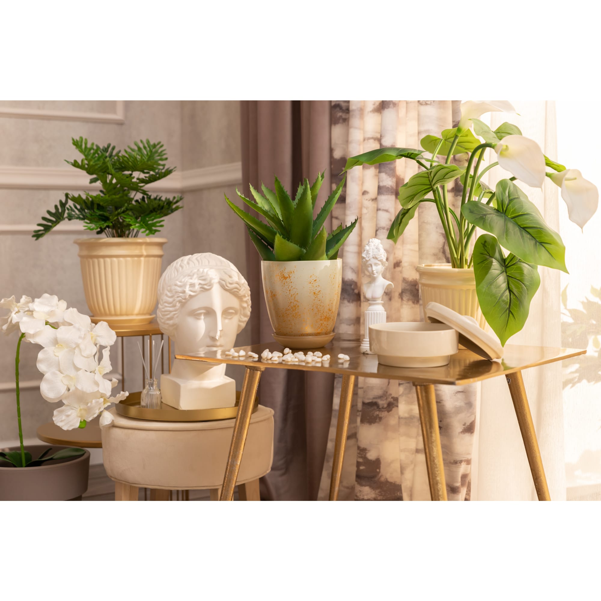 83432961 Горшок цветочный ø18.6 h16.7 см v2.5 л керамика слоновая кость Виктория Santreyd - Вид №2