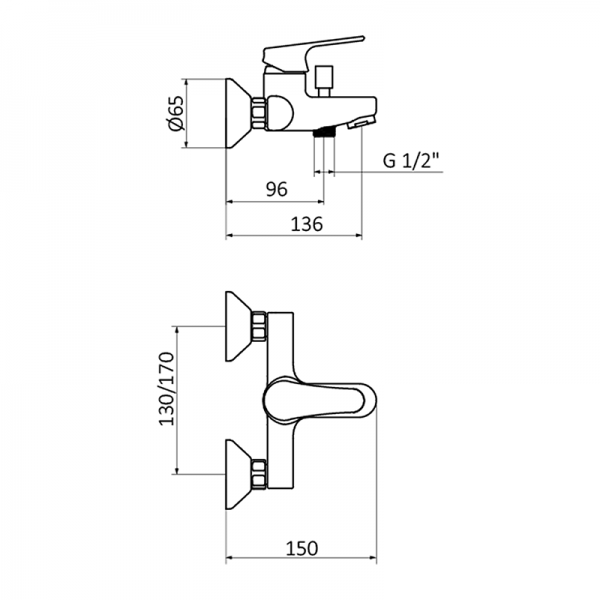 Смеситель для ванны E-PLUS GRB MIXERS 35364350 - Вид №1