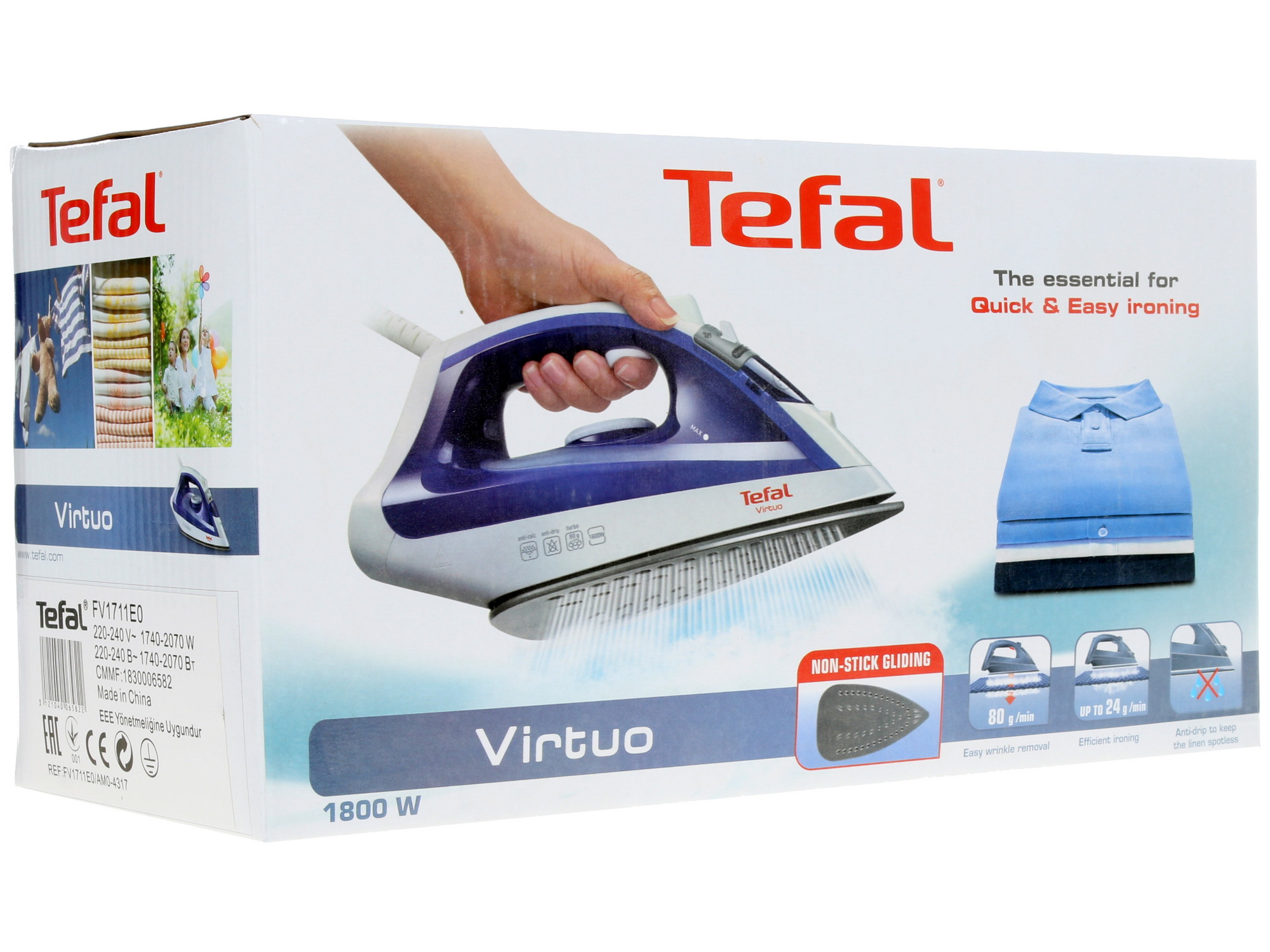 7998254 Утюг Tefal Virtuo FV1711E0 синий STDN-0111656 - Вид №9