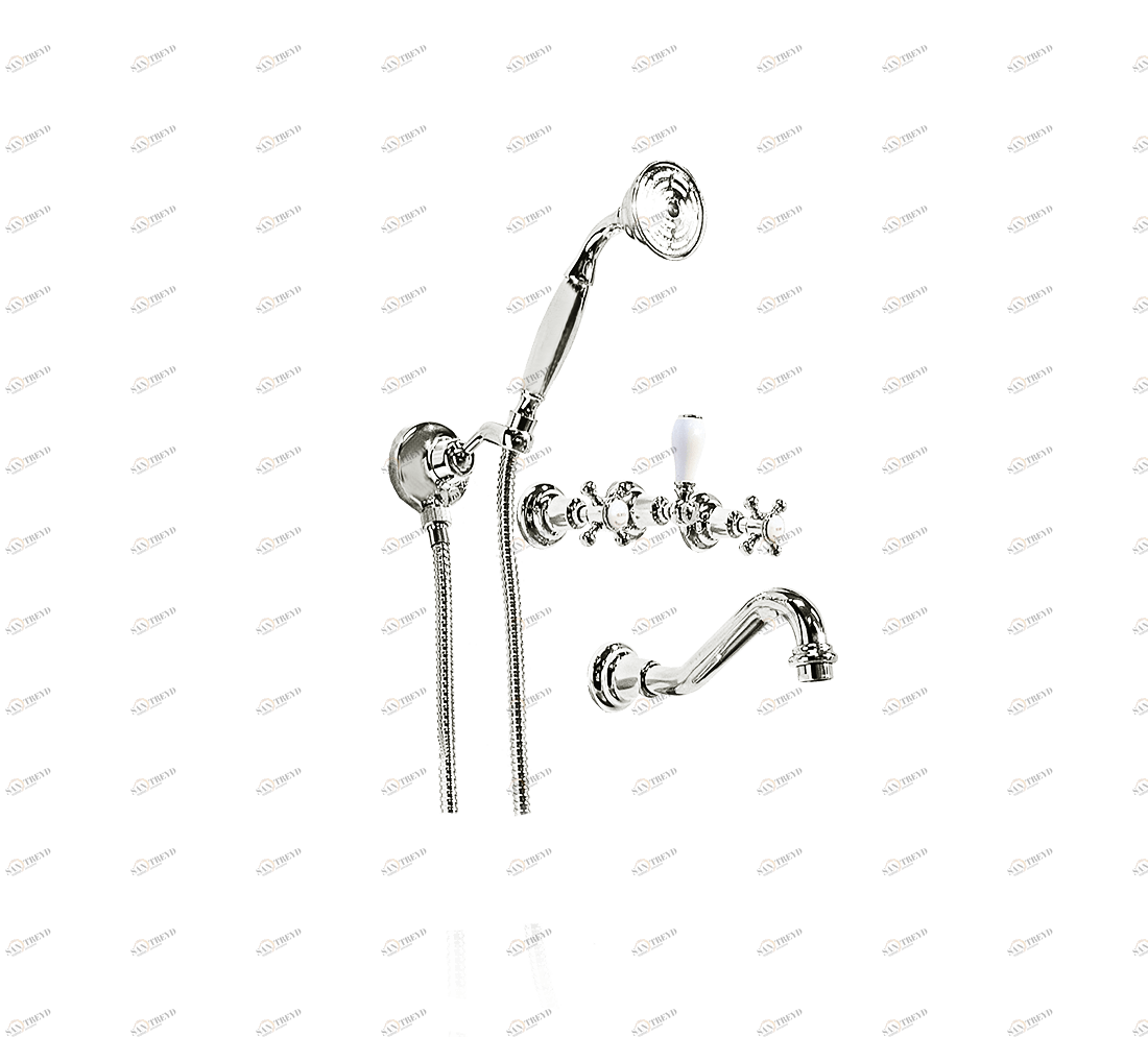 Gentry Home Смеситель для раковины мостик на 2 отверстия 200мм Mayfair Никель GH102003