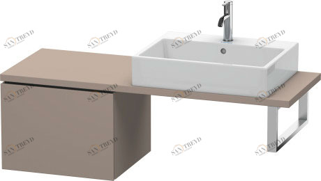 LC582204343 Шкафчик для компактной консоли L-Cube #LC5822 520 x 477 мм Базальт матовый, декор Duravit