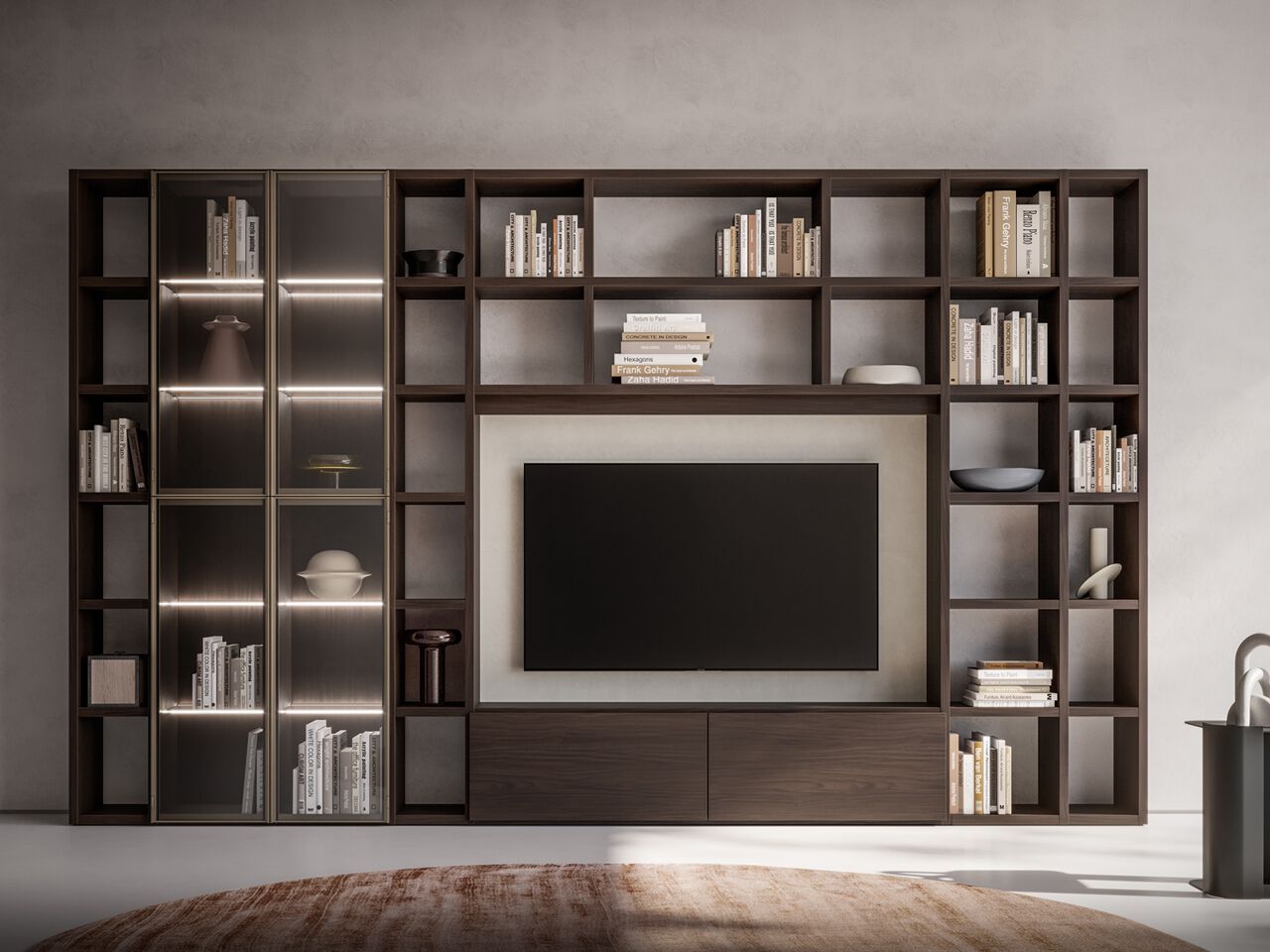 Секционный книжный шкаф из дерева Santalucia Mobili Luxury ARCH-00066508
