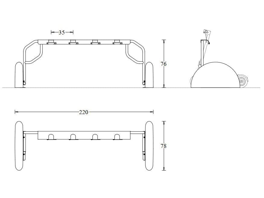 Оцинкованная стальная стойка для самокатов DIMCAR SPEEDY ARCH-00104995 - Вид №2