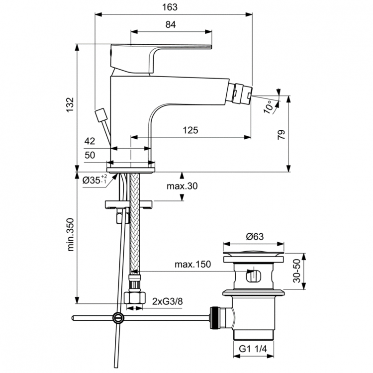 BC691AA Смеситель для биде Ideal Standard CERAFINE D - Вид №6