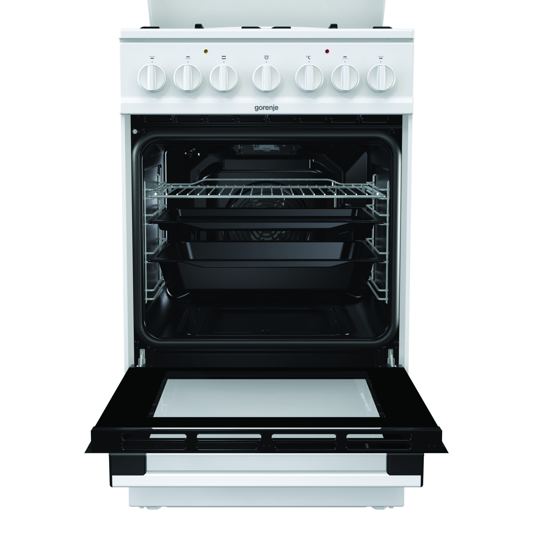 K5241WH Комбинированная плита / 85x50x60, комбинированная, 4 газовые конфорки, духовка электрическая, белый Gorenje Santreyd  - Вид №3