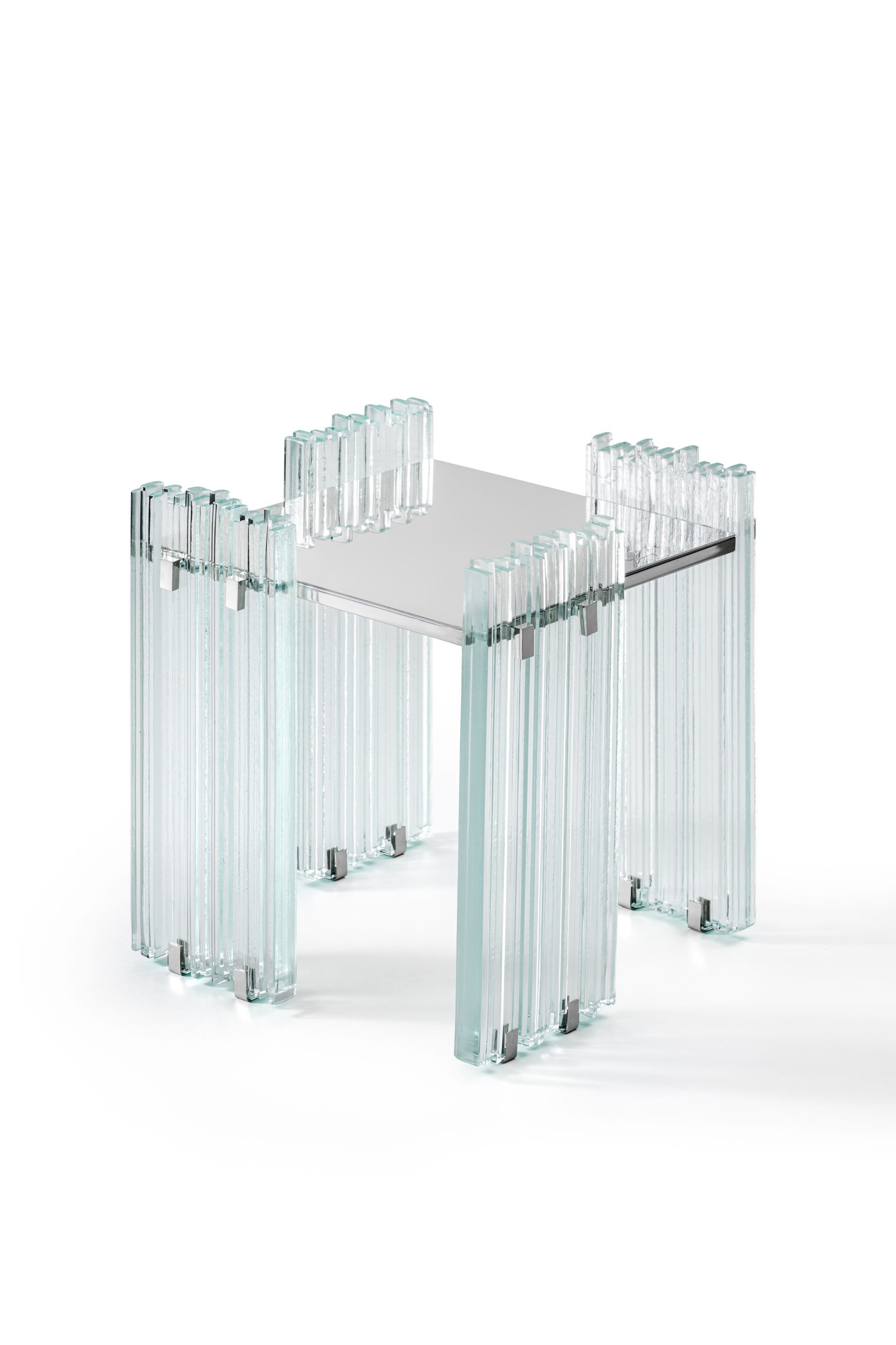 Квадратный журнальный столик из нержавеющей стали и хрусталя Gallotti&Radice MIRAGE ARCH-00013711 - Вид №2