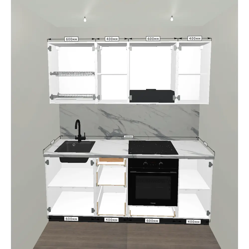 Кухонный гарнитур 200x60 см Токио цвет коричневый 89442884 STLM-2153205 KONSENSA - Вид №2