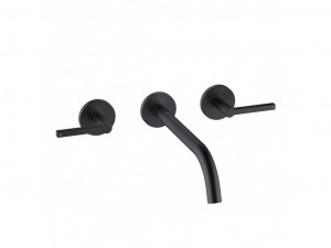 201463915 настенный смеситель для умывальника Puristic KLUDI NOVA FONTE матовый черный