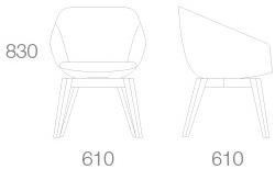 Albaplus Кресло на четырех ножках из бука Folha sun-id-1436781 - Вид №4